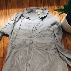 Gray button down